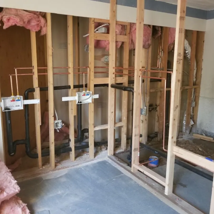 Copper pipe rough-in and plumbing installation in Shively